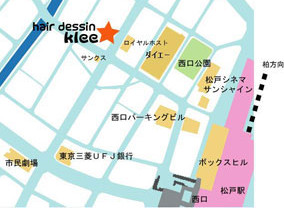 hair dessin Klee 松戸店への地図