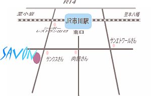 美容室 SAVONへの地図