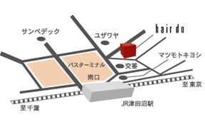 hair do 津田沼店への地図