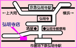 Fare 弘明寺店への地図