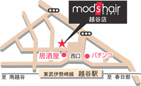 mod's hair�@�z�J�X�ւ̒n�}
