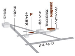 Pass time Ovest 大久保店への地図