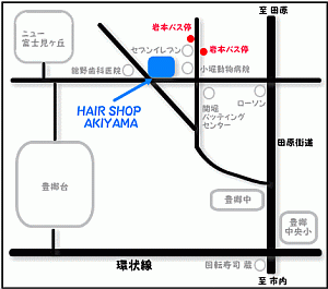 HAIR SHOP AKIYAMAへの地図