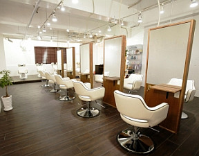 広々と美しい色合いの店内