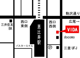 Hair Resort Vidaへの地図