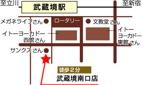 Ripple 武蔵境南口店への地図
