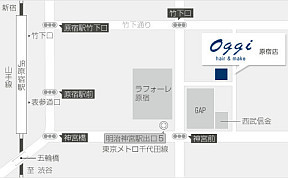 Oggi 原宿への地図
