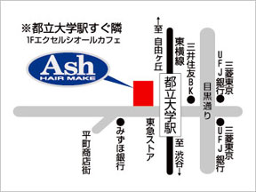 Ash�@�s����w�X�ւ̒n�}