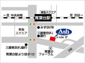 Ash 青葉台店への地図