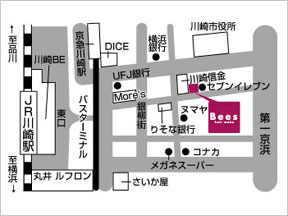 Bees 川崎店への地図