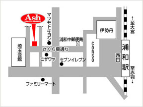 Ash�@�Y�a�X�ւ̒n�}