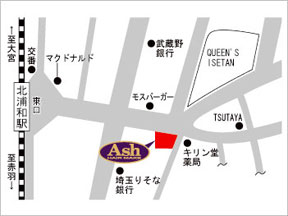 Ash�@�k�Y�a�X�ւ̒n�}