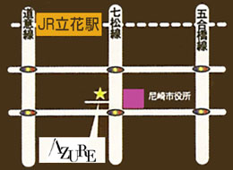 HAIR DESIGN AZUREへの地図