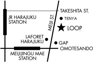 LOOP EXTENSION 原宿店への地図
