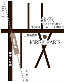IGREK PARIS�@���ѓX�ւ̒n�}