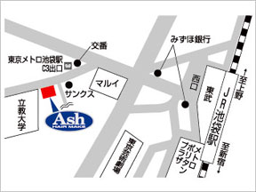 Ash�@�r�ܓX�ւ̒n�}