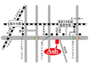 Ash�@�`�����X �ւ̒n�}