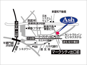 Ash�@�a�J�{�X�ւ̒n�}