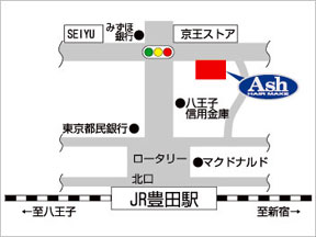 Ash�@�L�c�X�ւ̒n�}
