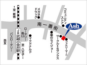 Ash�@����������X�ւ̒n�}
