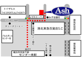 Ash�@�Z���^�[��X�ւ̒n�}